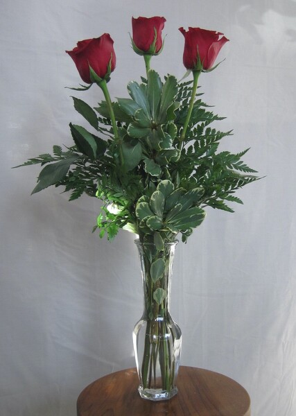 3 Rose Vase from Roxie's Florist in Burlington, NC