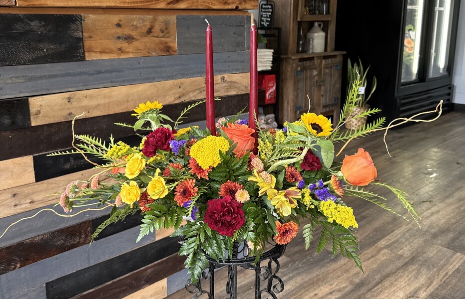 Thanksgiving Table Arrangement from Roxie's Florist in Burlington, NC